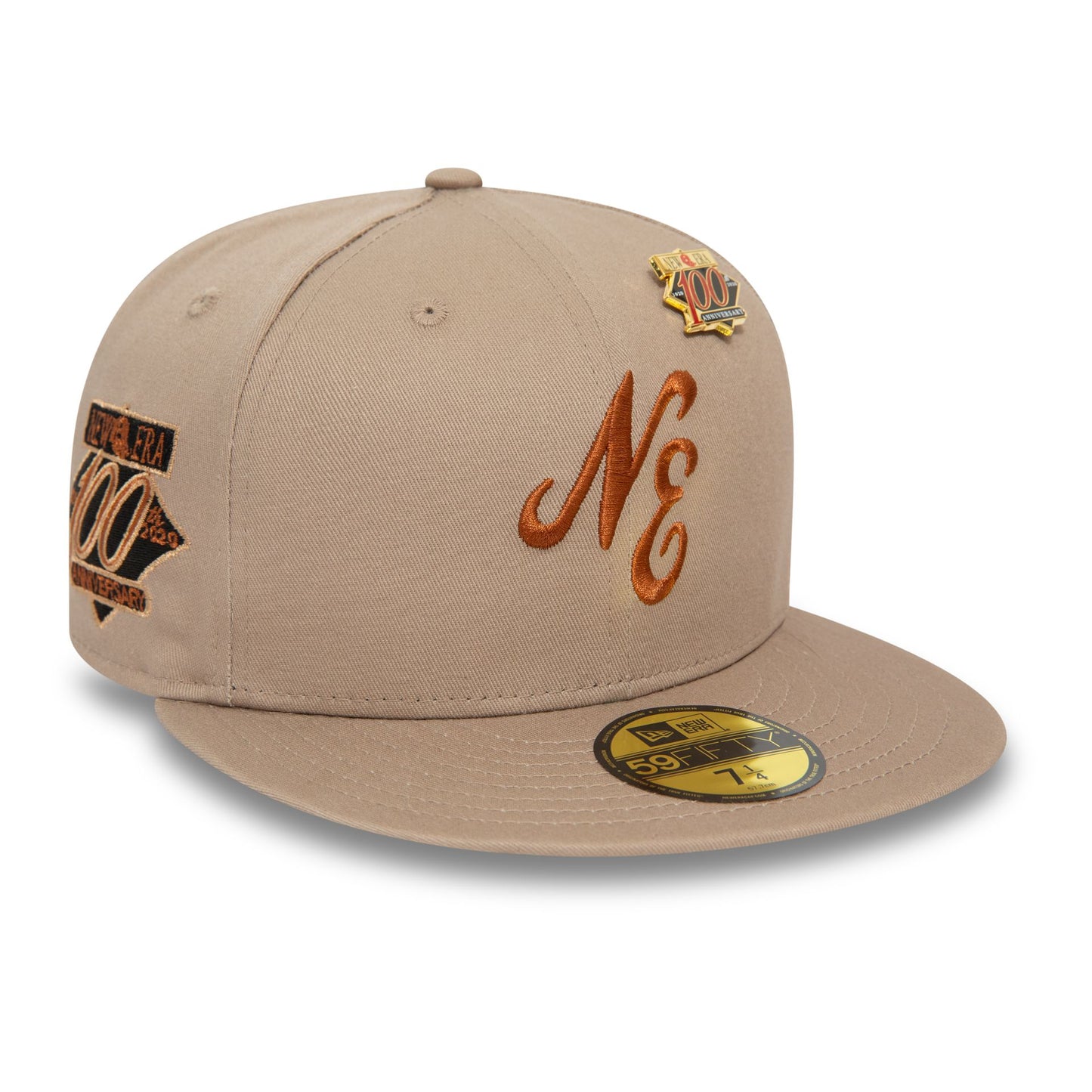 This is a New Era Script Beige 59FIFTY Fitted Cap 3