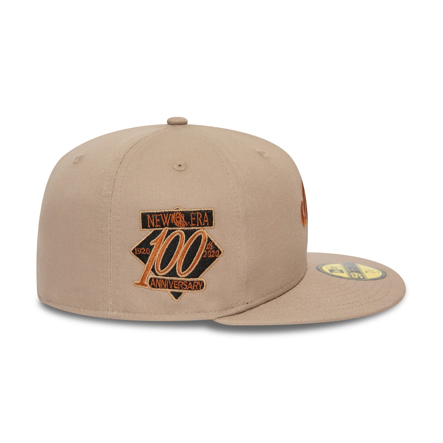 This is a New Era Script Beige 59FIFTY Fitted Cap 6