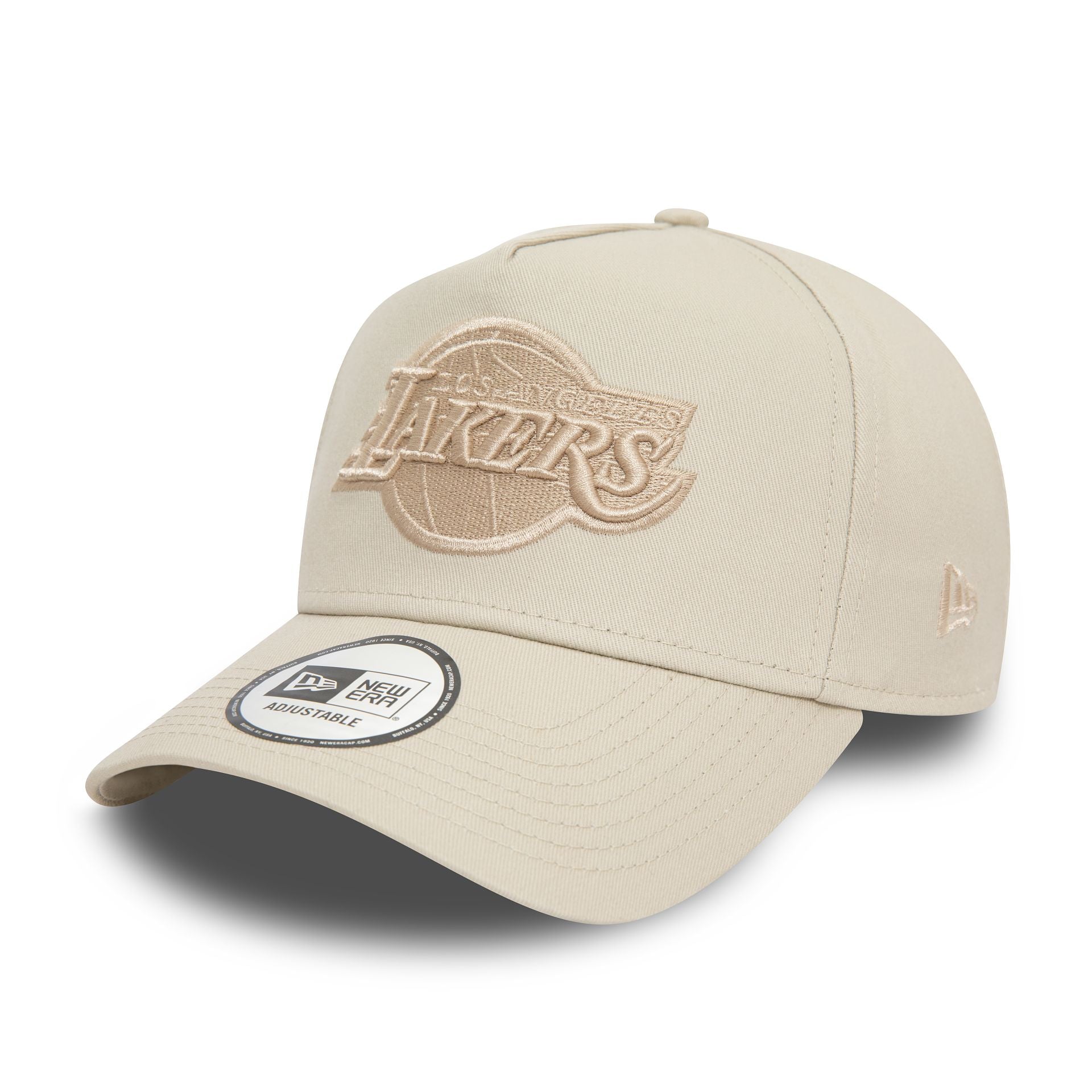 This is a LA Lakers NBA Light Beige 9FORTY E-Frame Cap 1