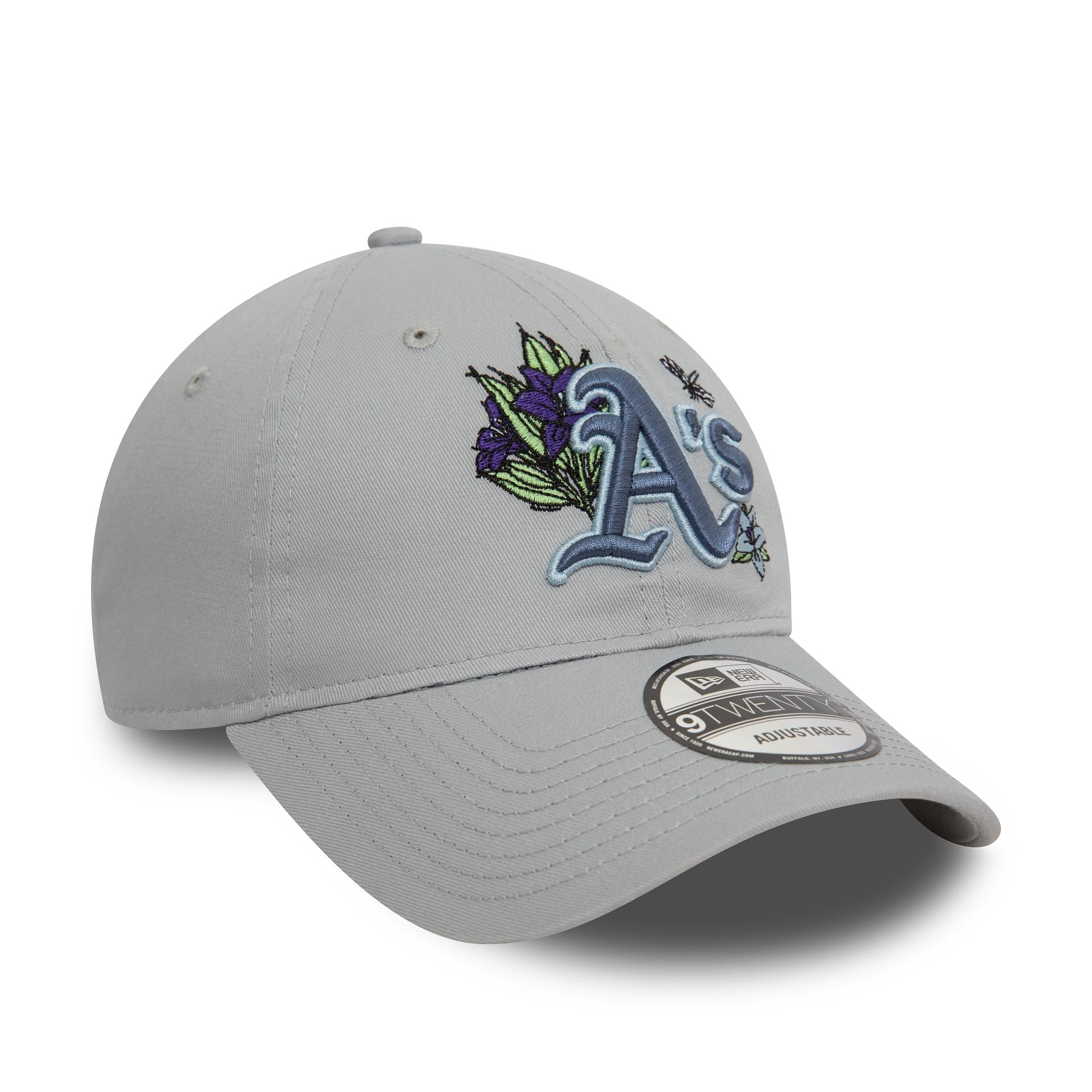 This is a Oakland Athletics MLB Floral Grey 9TWENTY Adjustable Cap 2