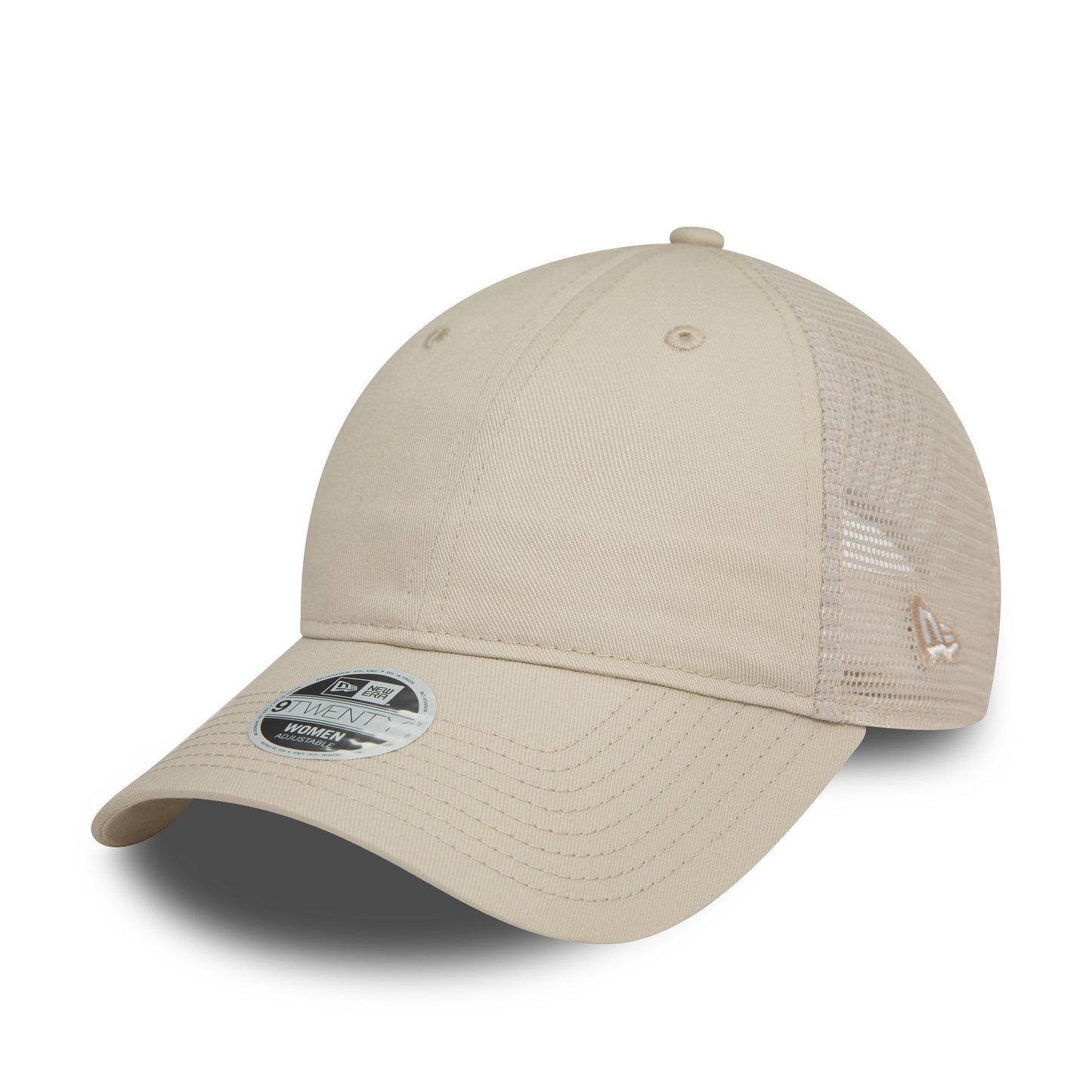 This is a New Era Womens Light Beige 9TWENTY Trucker Cap 1