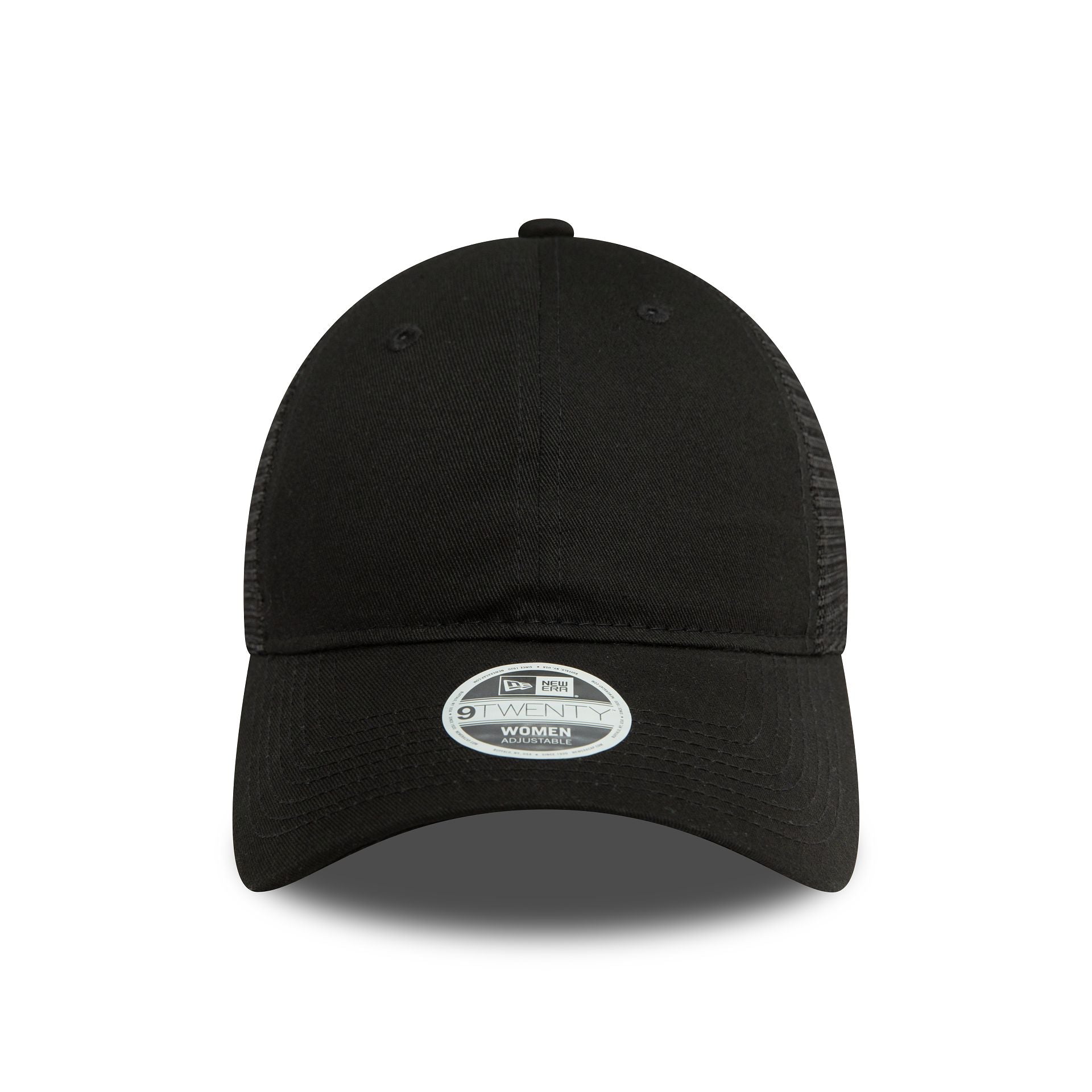 This is a New Era Womens Black 9TWENTY Trucker Cap 2