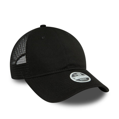 This is a New Era Womens Black 9TWENTY Trucker Cap 3