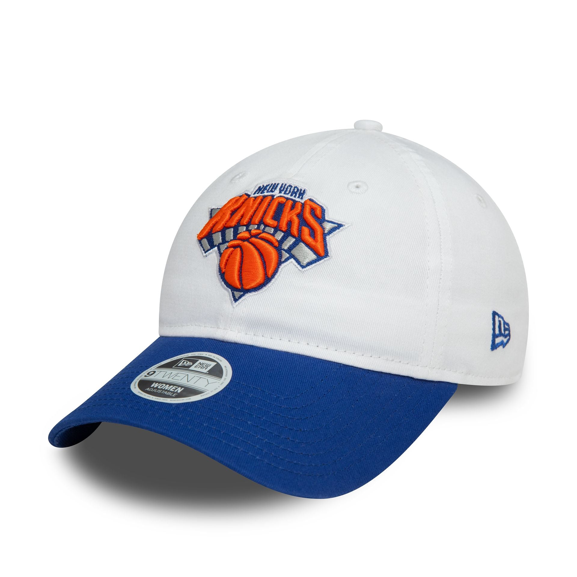 This is a New York Knicks Womens NBA White 9TWENTY Adjustable Cap 1