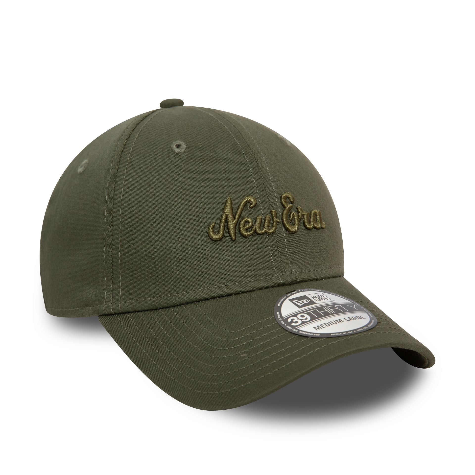 This is a New Era Script Green 39THIRTY Stretch Fit Cap 3