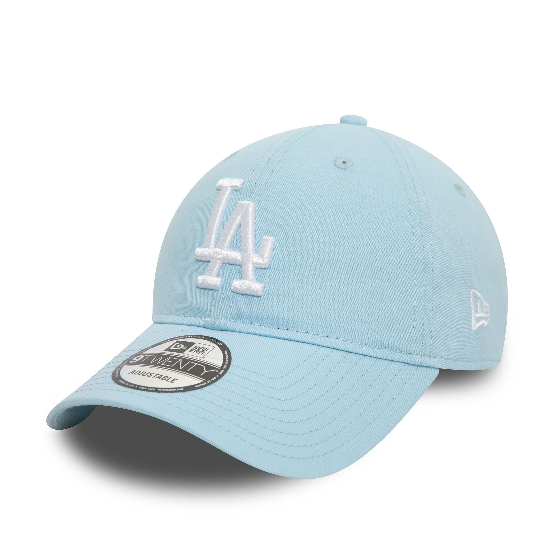 This is a LA Dodgers League Essential Pastel Blue 9TWENTY Adjustable Cap 1