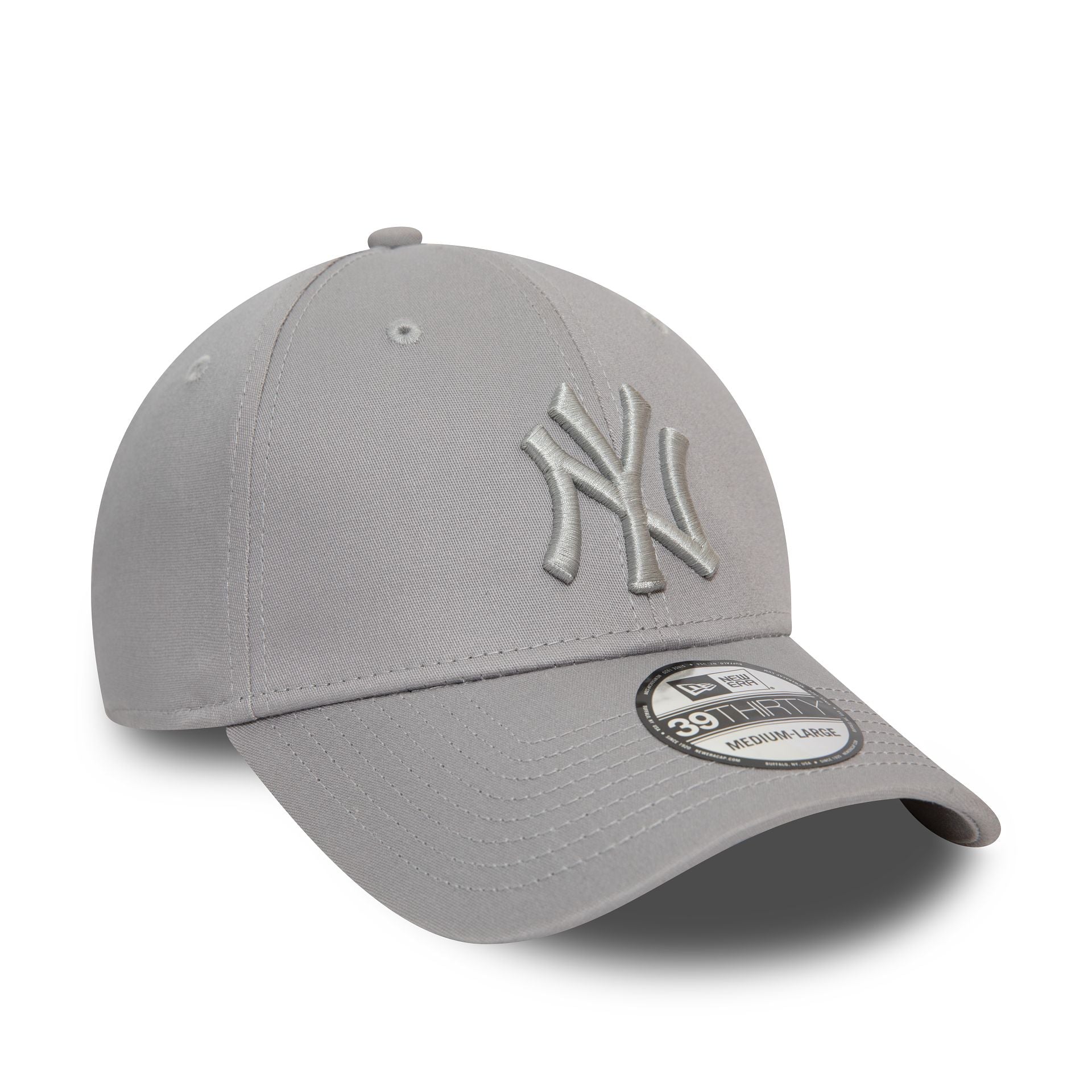 This is a New York Yankees League Essential Grey 39THIRTY Stretch Fit Cap 3