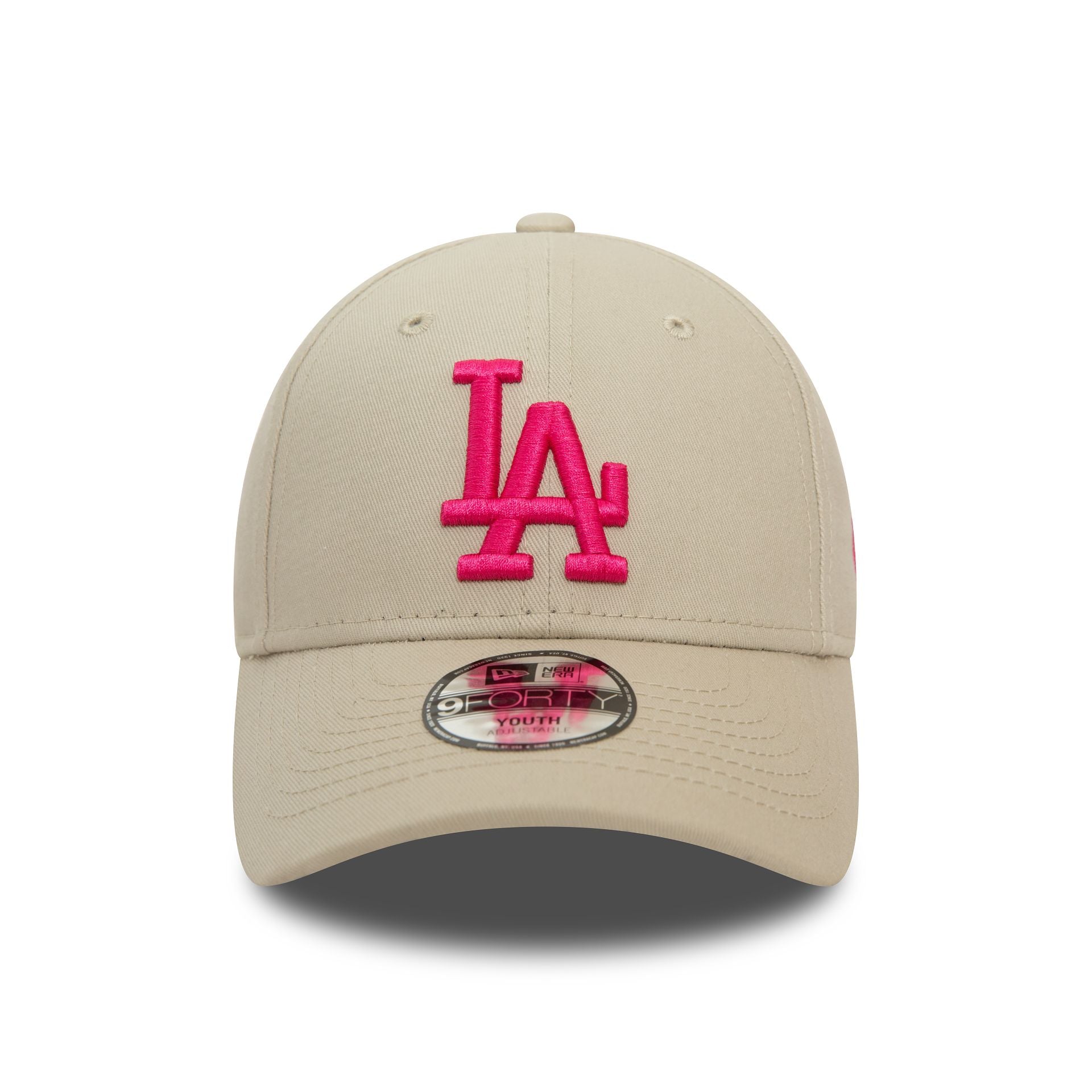 This is a LA Dodgers Youth League Essential Light Beige 9FORTY Adjustable Cap 2