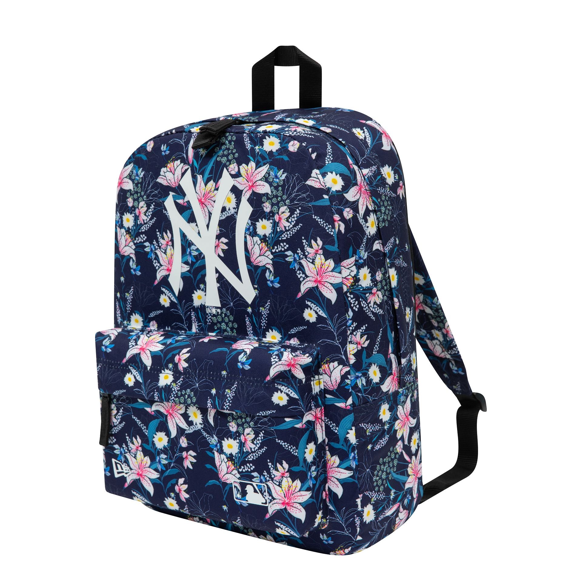 This is a New York Yankees All Over Print Navy Stadium Backpack 1