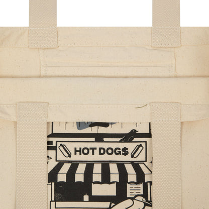 This is a New Era Hot Dog Graphic Stone Tote Bag 5