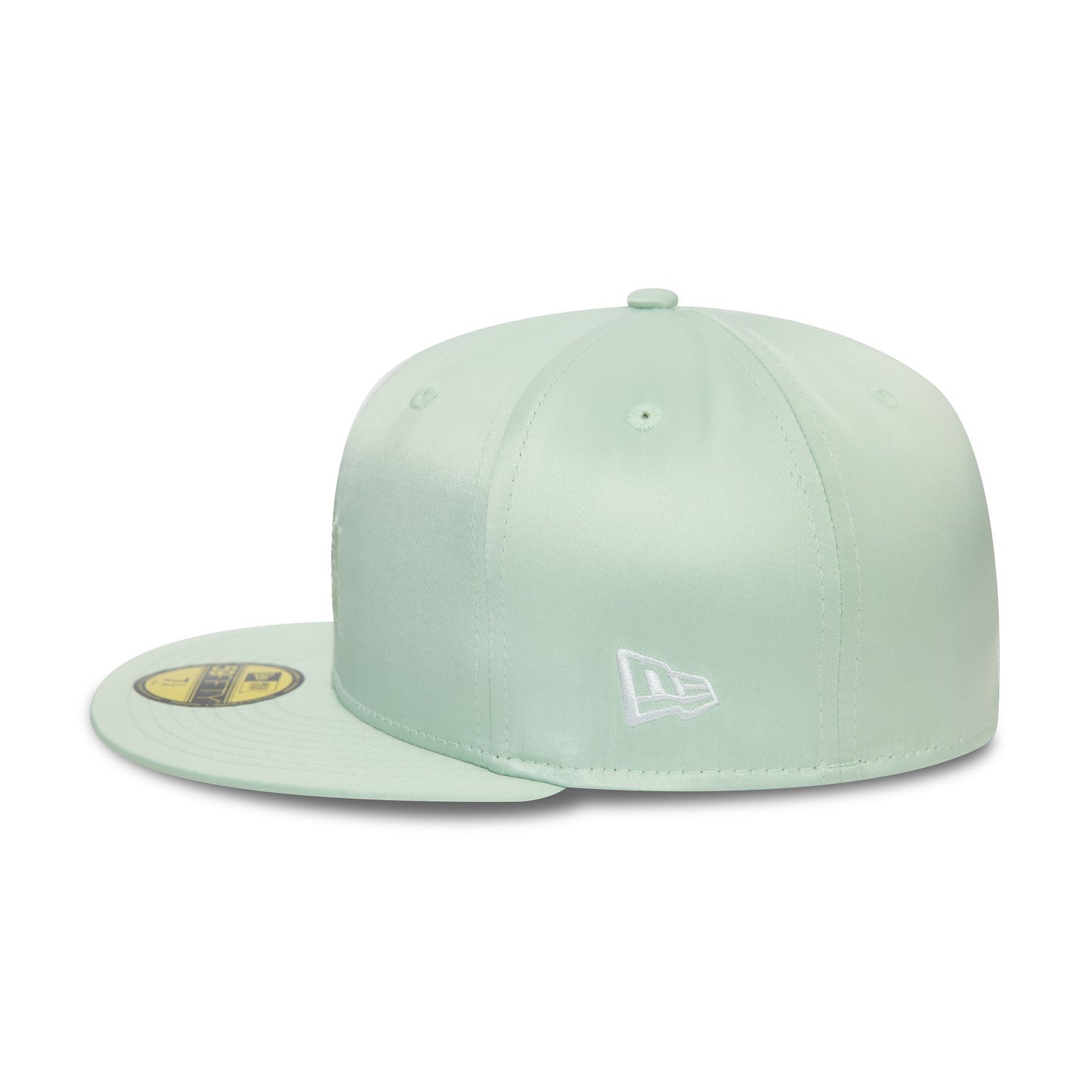 This is a LA Dodgers MLB Rhinestone Satin Pastel Green 59FIFTY Fitted Cap 6