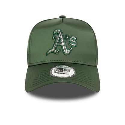 This is a Oakland Athletics MLB Satin Rhinestone Dark Green 9FORTY E-Frame Adjustable Cap 2