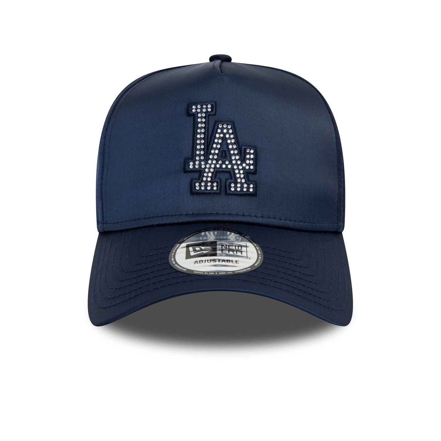 This is a LA Dodgers MLB Satin Rhinestone Navy 9FORTY E-Frame Adjustable Cap 3