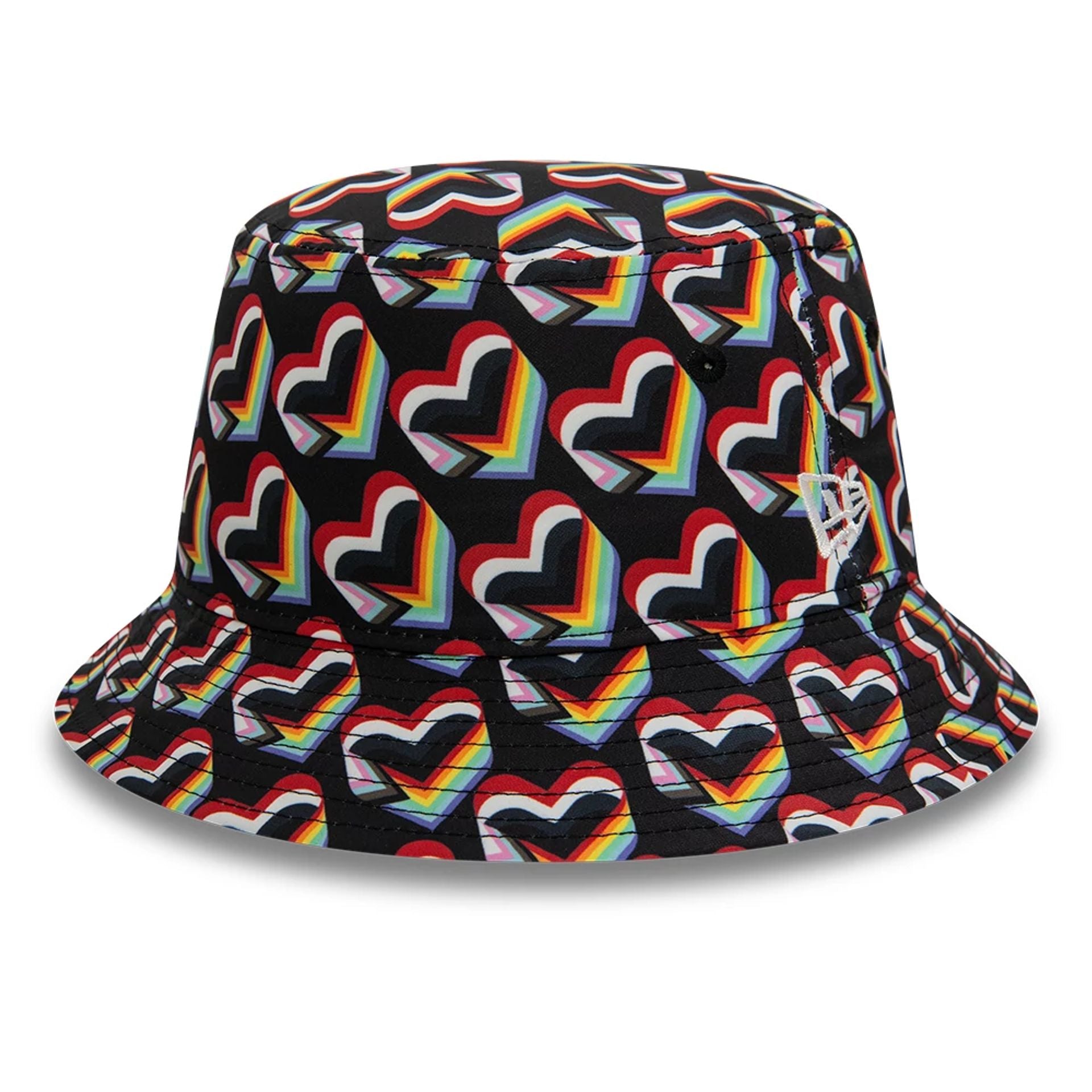 This is a Manchester United One Love All Over Print Black Bucket Hat 1