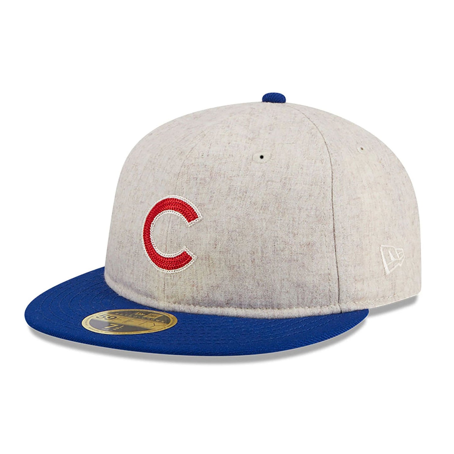 This is a Chicago Cubs Melton Wool Light Beige Retro Crown 59FIFTY Fitted Cap 2