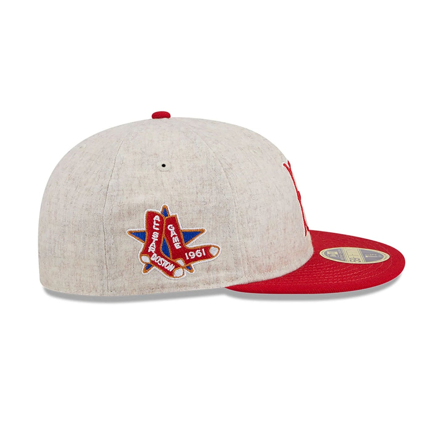 This is a Boston Red Sox Melton Wool Light Beige Retro Crown 59FIFTY Fitted Cap 4