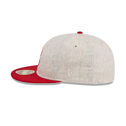 This is a Boston Red Sox Melton Wool Light Beige Retro Crown 59FIFTY Fitted Cap 7