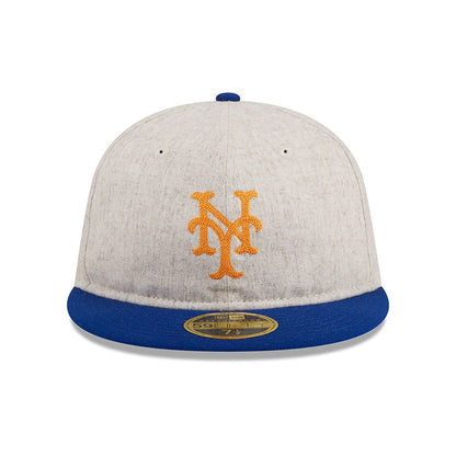 This is a New York Mets Melton Wool Light Beige Retro Crown 59FIFTY Fitted Cap 3