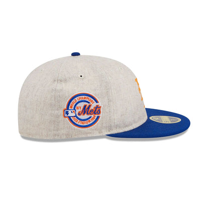 This is a New York Mets Melton Wool Light Beige Retro Crown 59FIFTY Fitted Cap 4