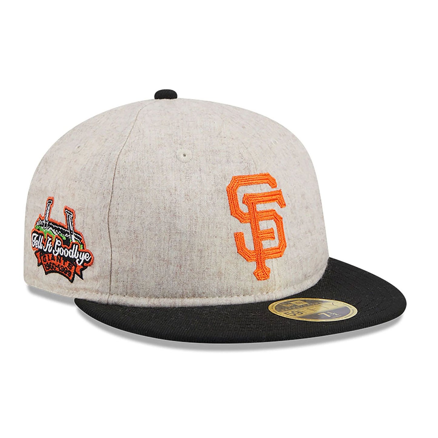 This is a San Francisco Giants Melton Wool Light Beige Retro Crown 59FIFTY Fitted Cap 1