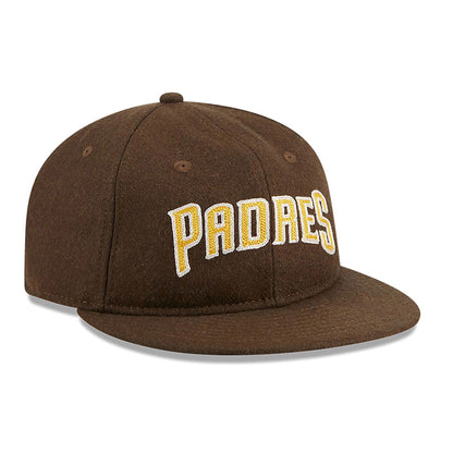 This is a San Diego Padres Melton Wool Brown Retro Crown 9FIFTY Strapback Cap 3