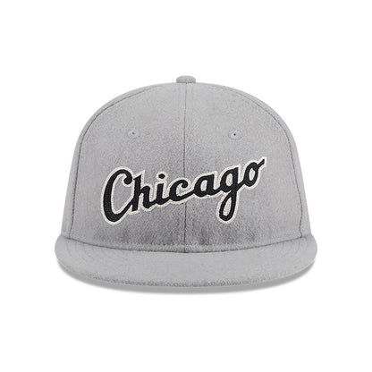 This is a Chicago White Sox Melton Wool Grey Retro Crown 9FIFTY Strapback Cap 3