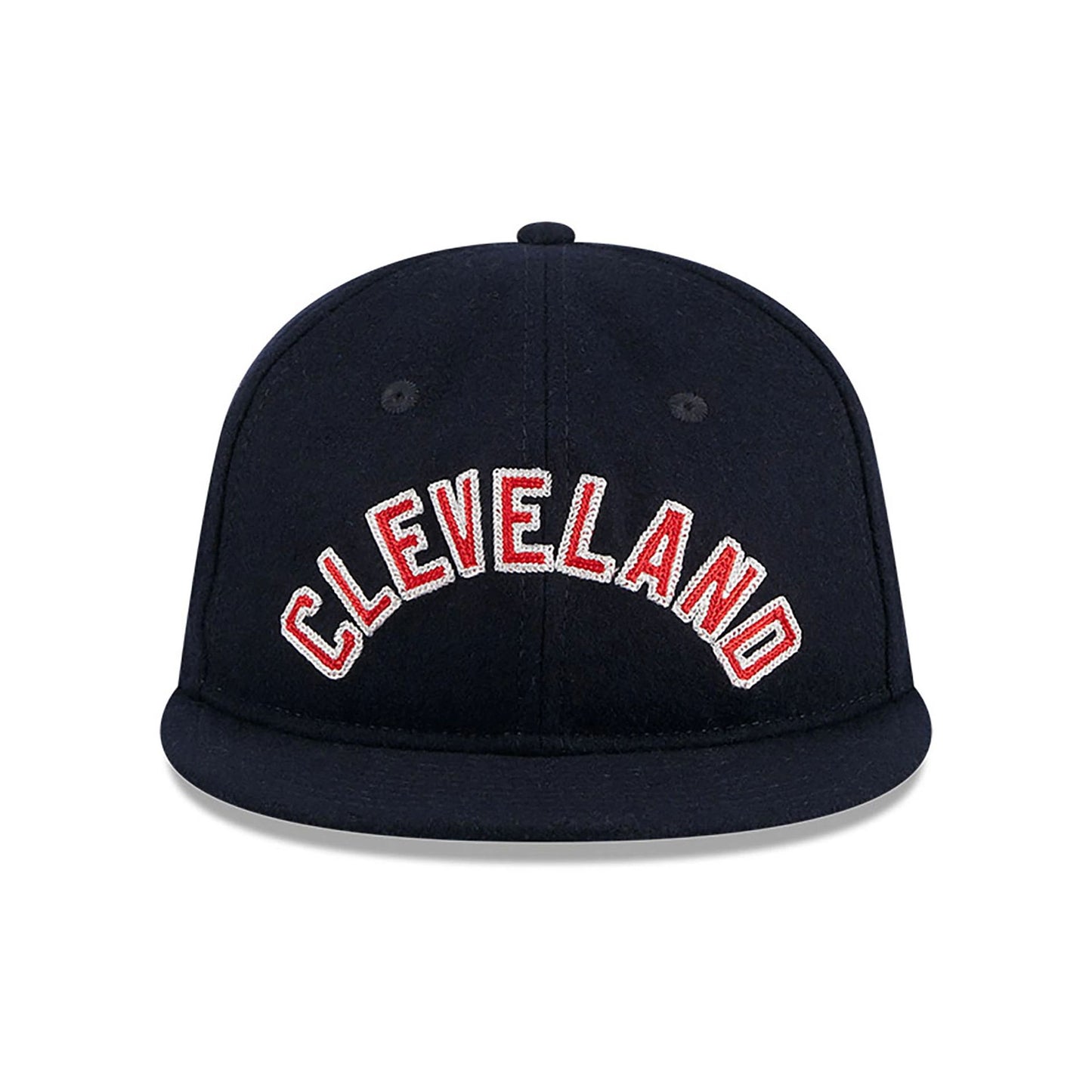 This is a Cleveland Indians Melton Wool Navy Retro Crown 9FIFTY Strapback Cap 4