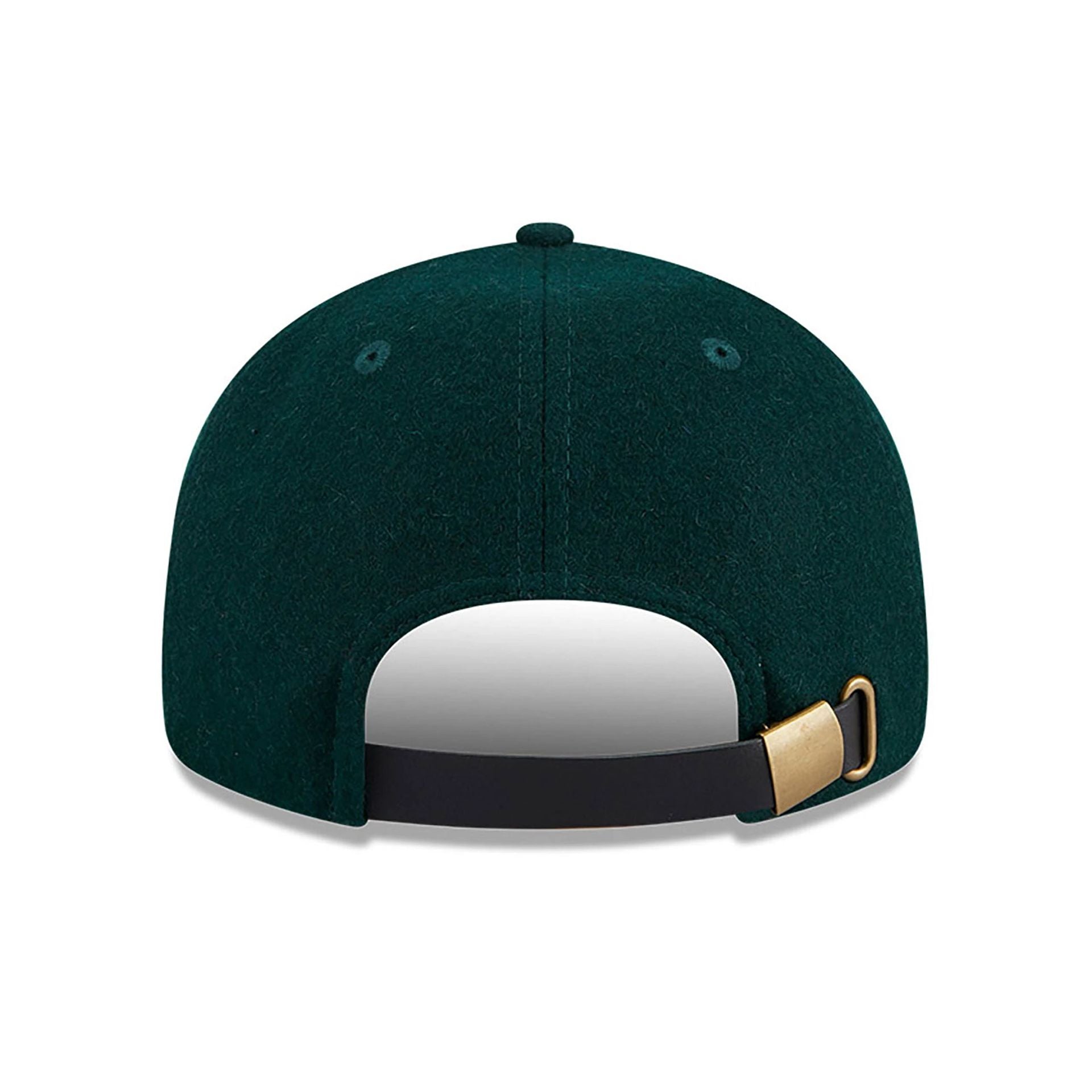 This is a Oakland Athletics Melton Wool Dark Green Retro Crown 9FIFTY Strapback Cap 5