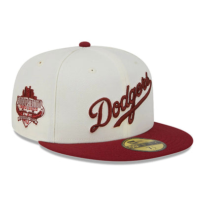 This is a LA Dodgers Be Mine White 59FIFTY Fitted Cap 1