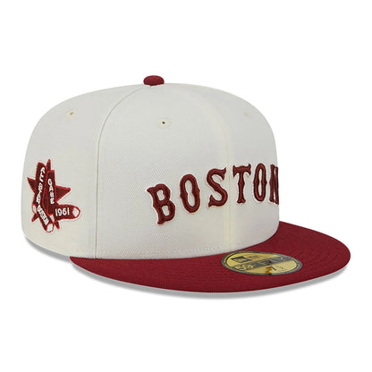 This is a Boston Red Sox Be Mine White 59FIFTY Fitted Cap 1