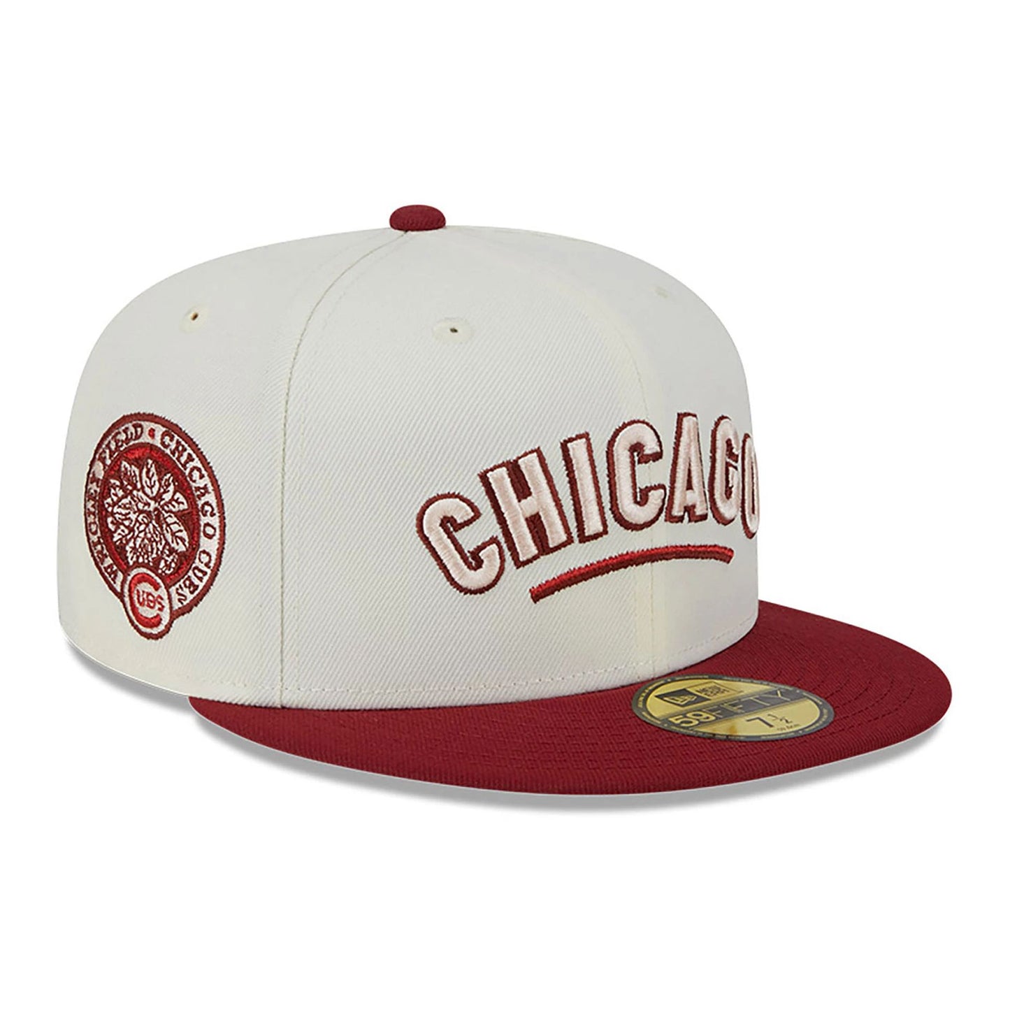 This is a Chicago Cubs Be Mine White 59FIFTY Fitted Cap 1