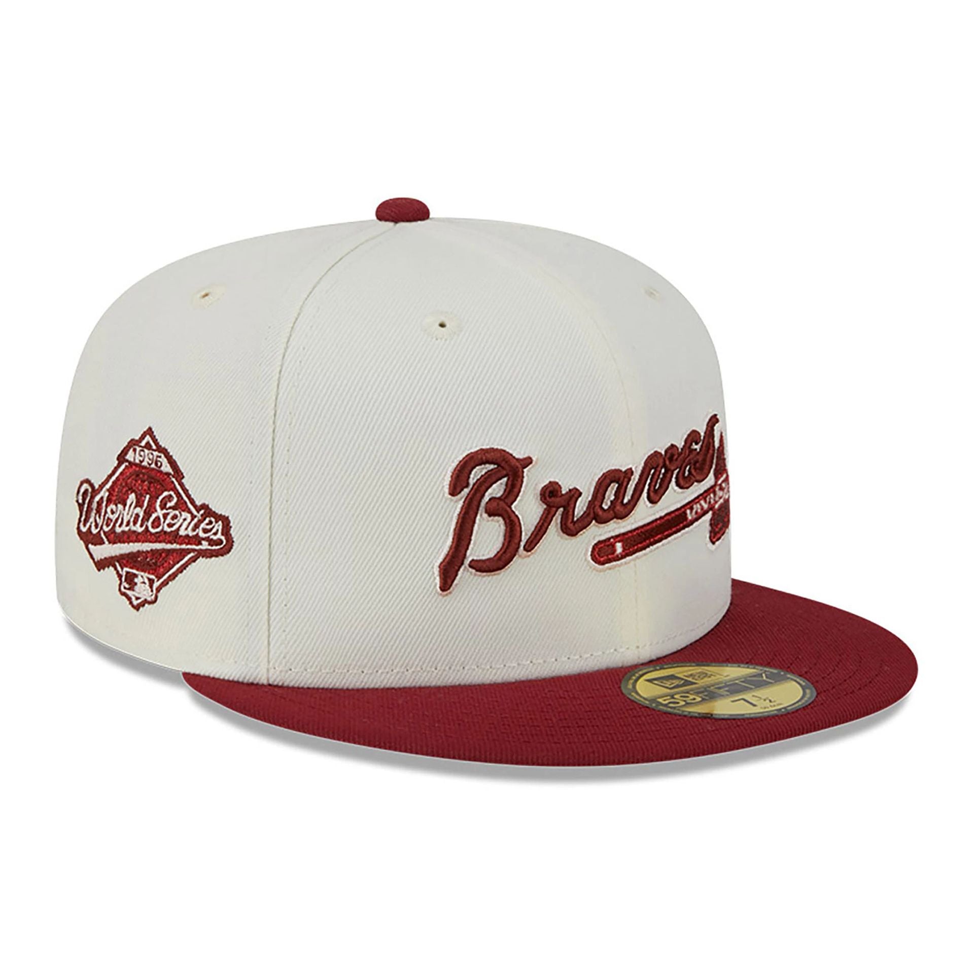 This is a Atlanta Braves Be Mine White 59FIFTY Fitted Cap 1