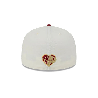 This is a Arizona Diamondbacks Be Mine White 59FIFTY Fitted Cap 5