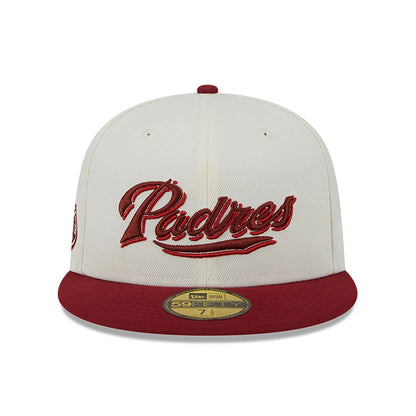 This is a San Diego Padres Be Mine White 59FIFTY Fitted Cap 2