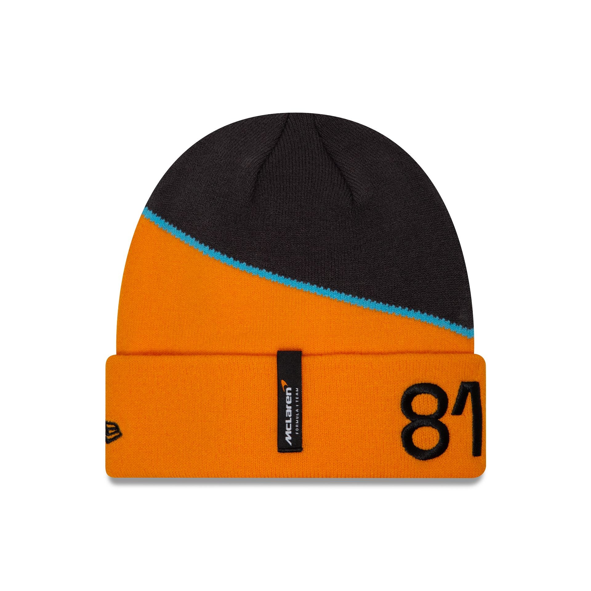 This is a McLaren Racing Oscar Piastri Orange Cuff Knit Beanie Hat 2