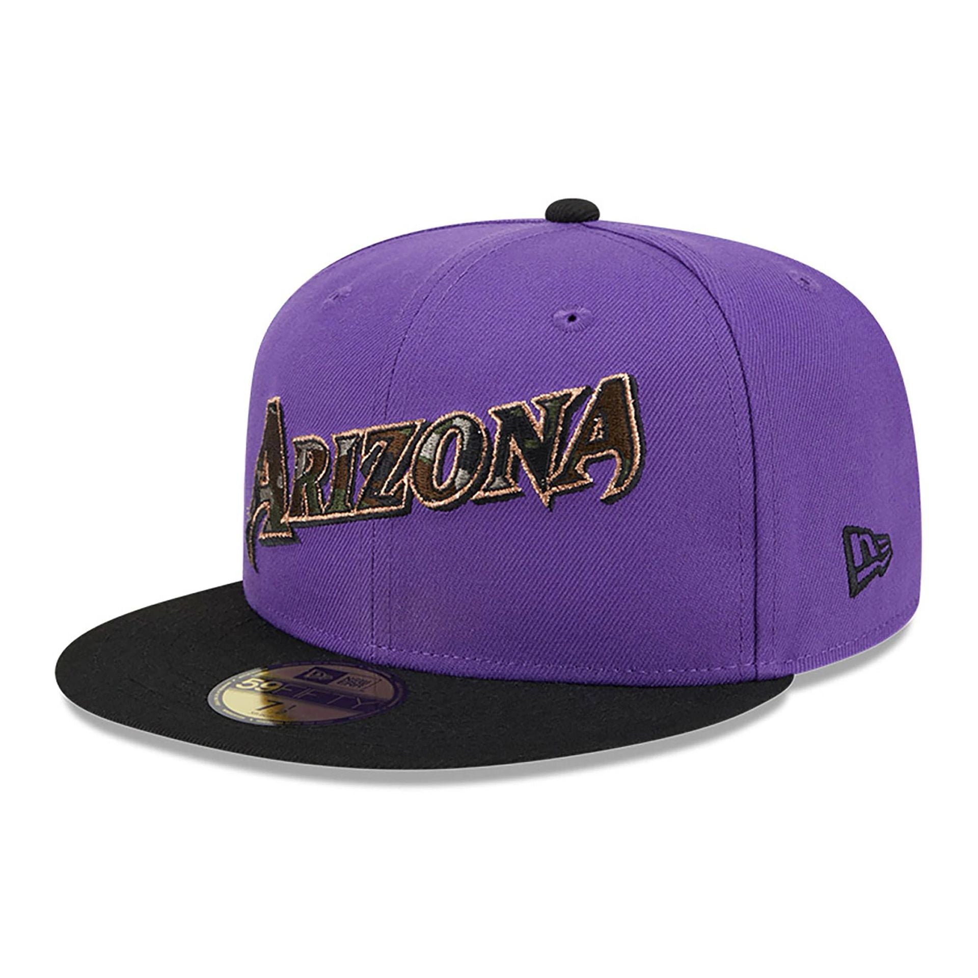 This is a Arizona Diamondbacks Camo Fill Purple 59FIFTY Fitted Cap 3