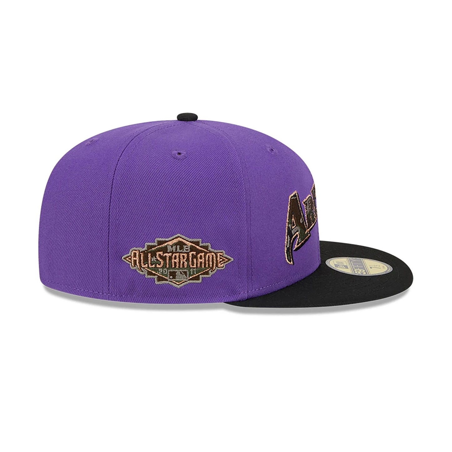 This is a Arizona Diamondbacks Camo Fill Purple 59FIFTY Fitted Cap 6