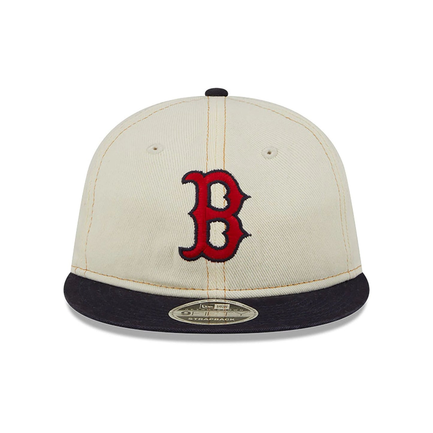 This is a Boston Red Sox Chrome Denim White Retro Crown 9FIFTY Strapback Cap 2