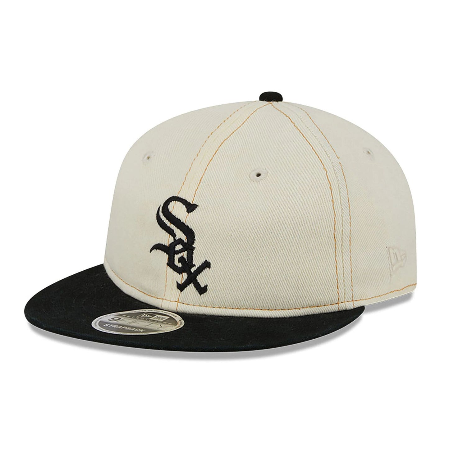 This is a Chicago White Sox Chrome Denim White Retro Crown 9FIFTY Strapback Cap 1