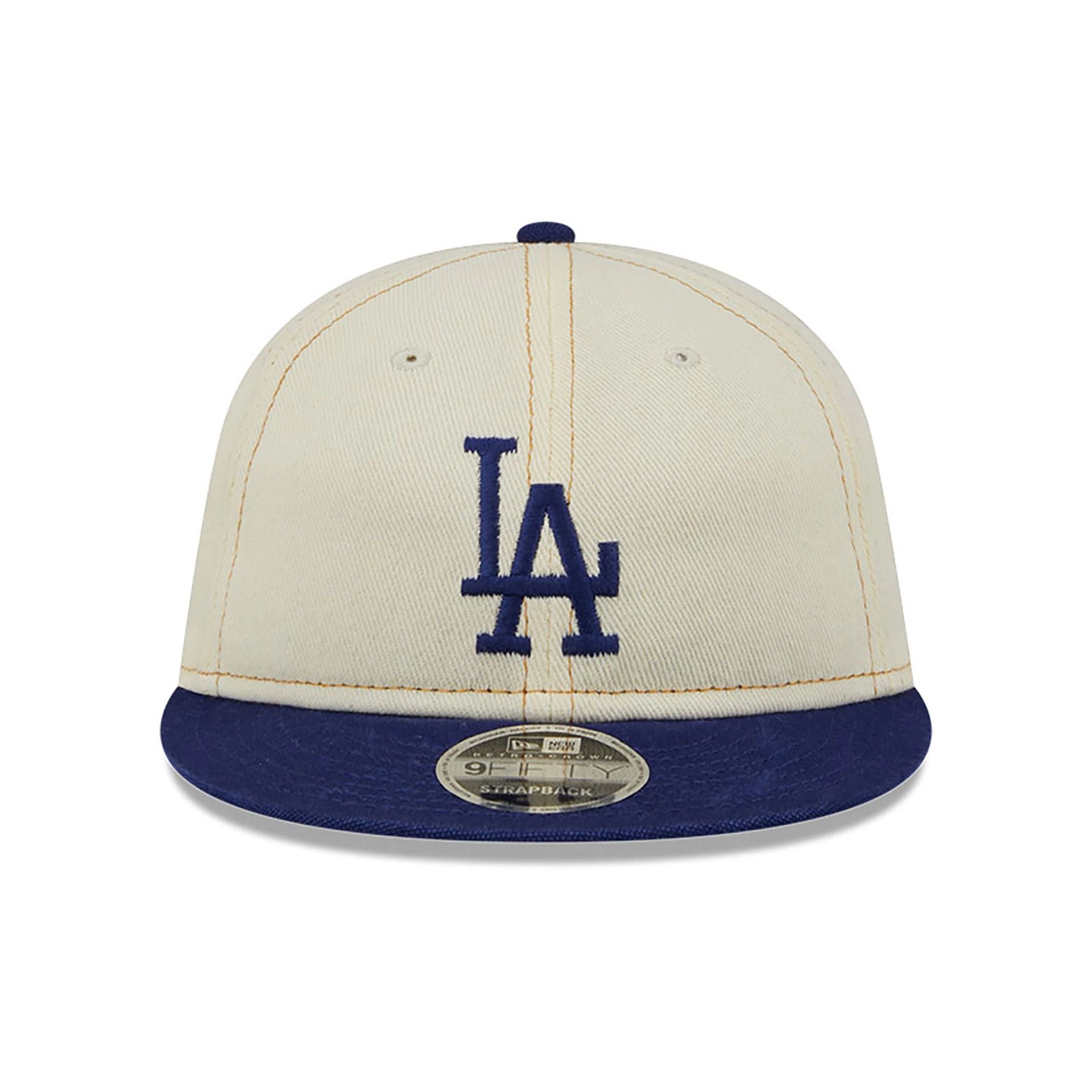 This is a LA Dodgers Chrome Denim White Retro Crown 9FIFTY Strapback Cap 2