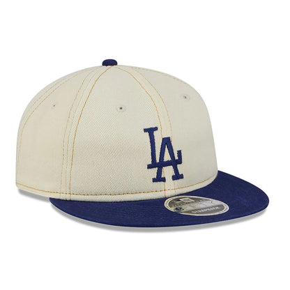 This is a LA Dodgers Chrome Denim White Retro Crown 9FIFTY Strapback Cap 4