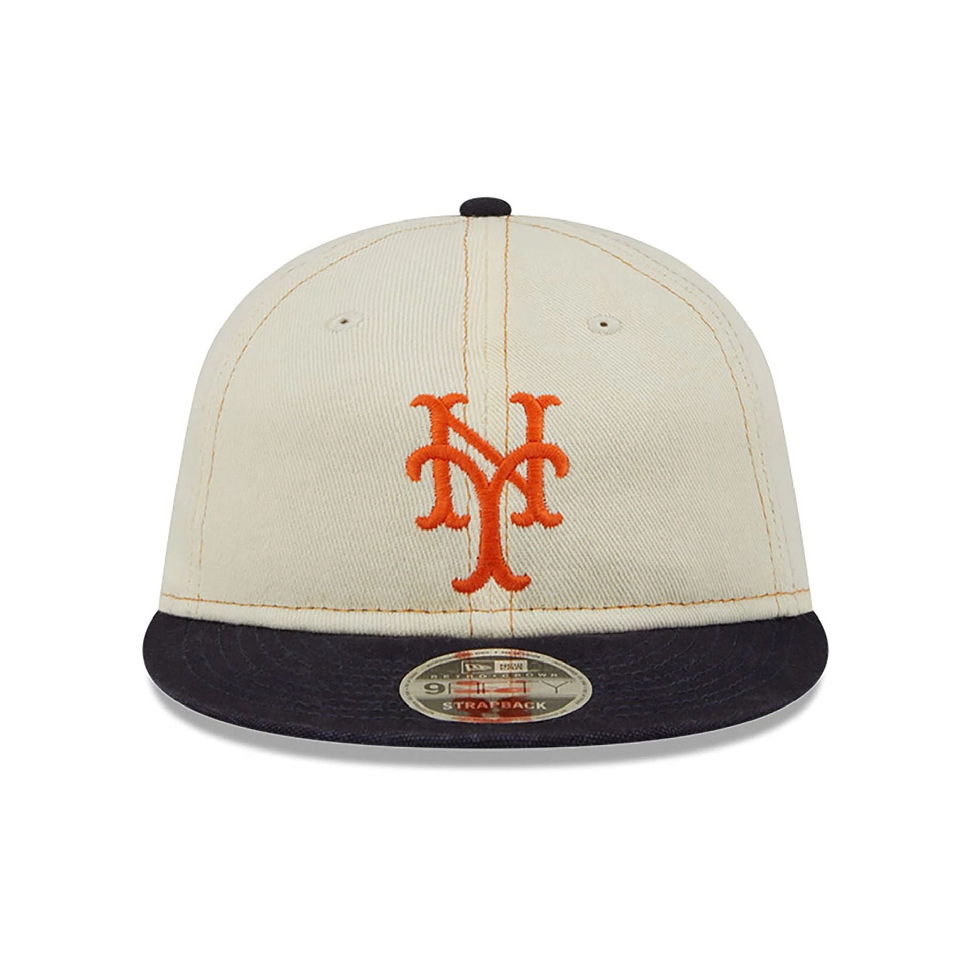 This is a New York Mets Chrome Denim White Retro Crown 9FIFTY Strapback Cap 2