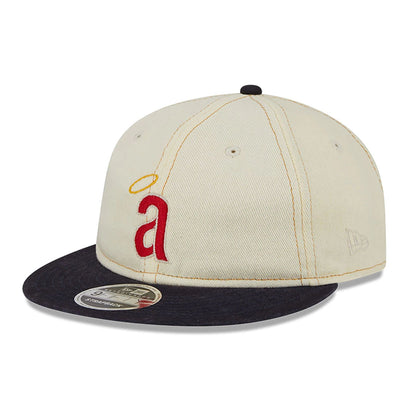 This is a LA Angels Chrome Denim White Retro Crown 9FIFTY Strapback Cap 1