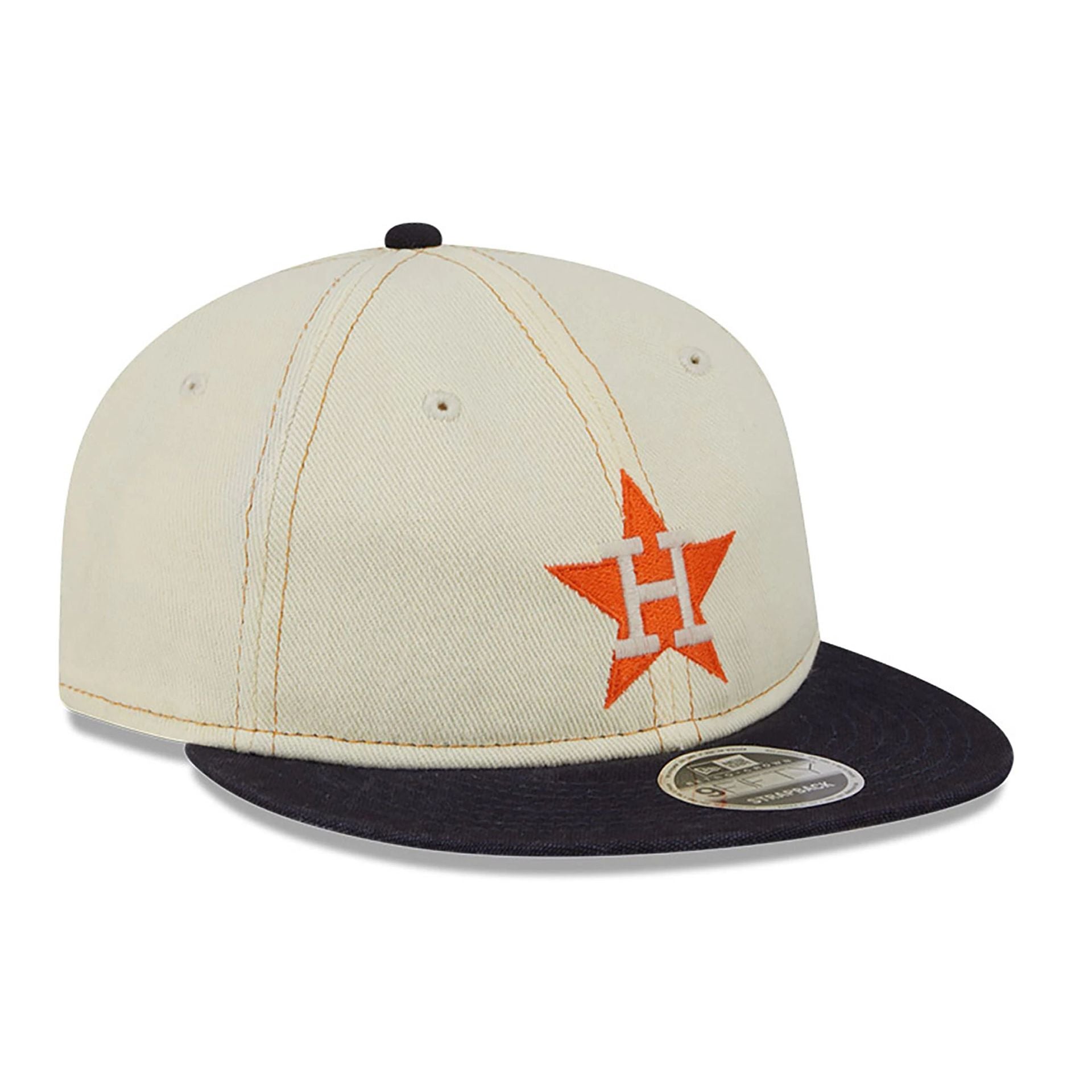 This is a Houston Astros Chrome Denim White Retro Crown 9FIFTY Strapback Cap 4