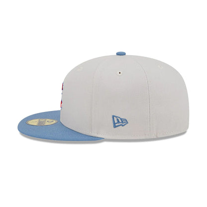 This is a Chicago Cubs Colour Brush Light Beige 59FIFTY Fitted Cap 6