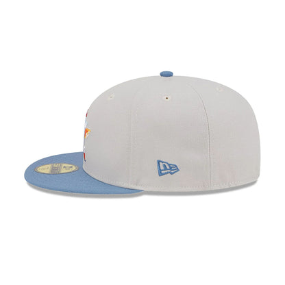 This is a Houston Astros Colour Brush Light Beige 59FIFTY Fitted Cap 6