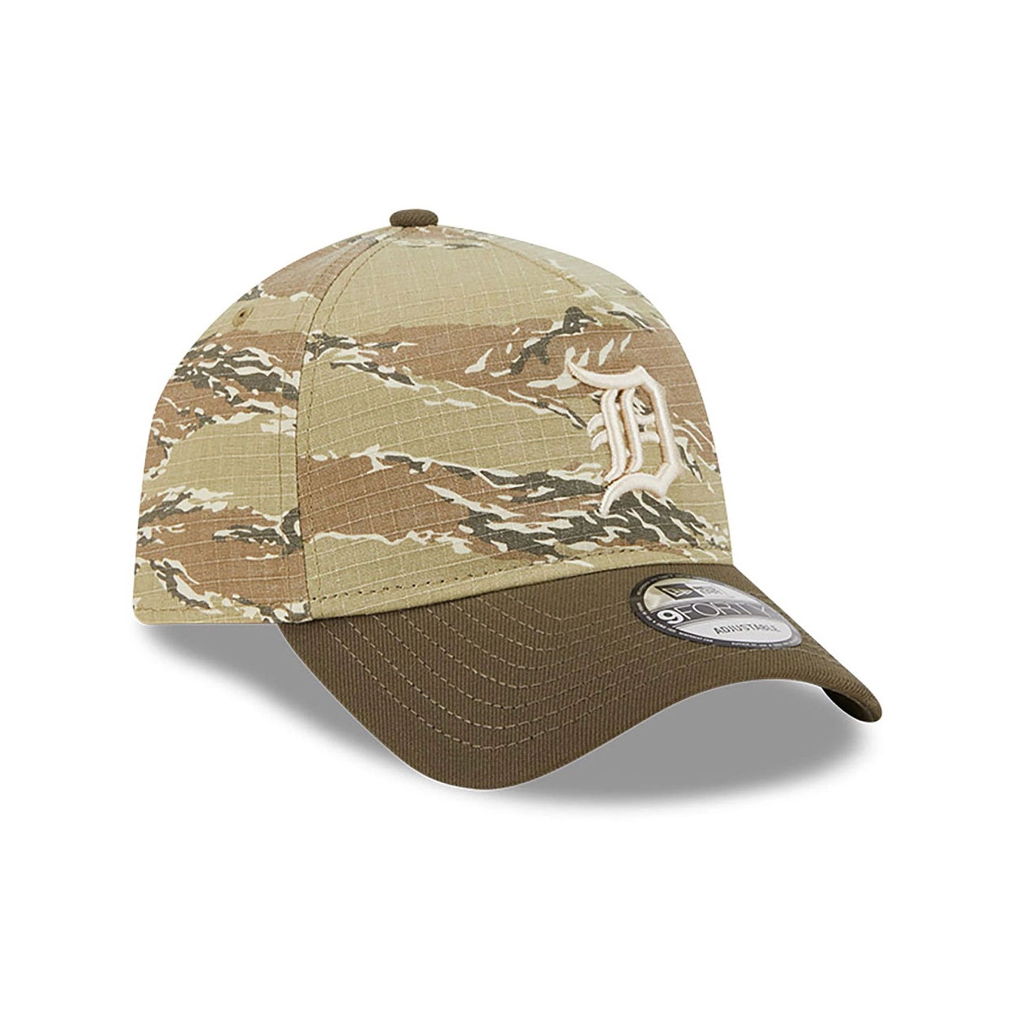 This is a Detroit Tigers Two-Tone Tiger Camo Green 9FORTY A-Frame Adjustable Cap 3