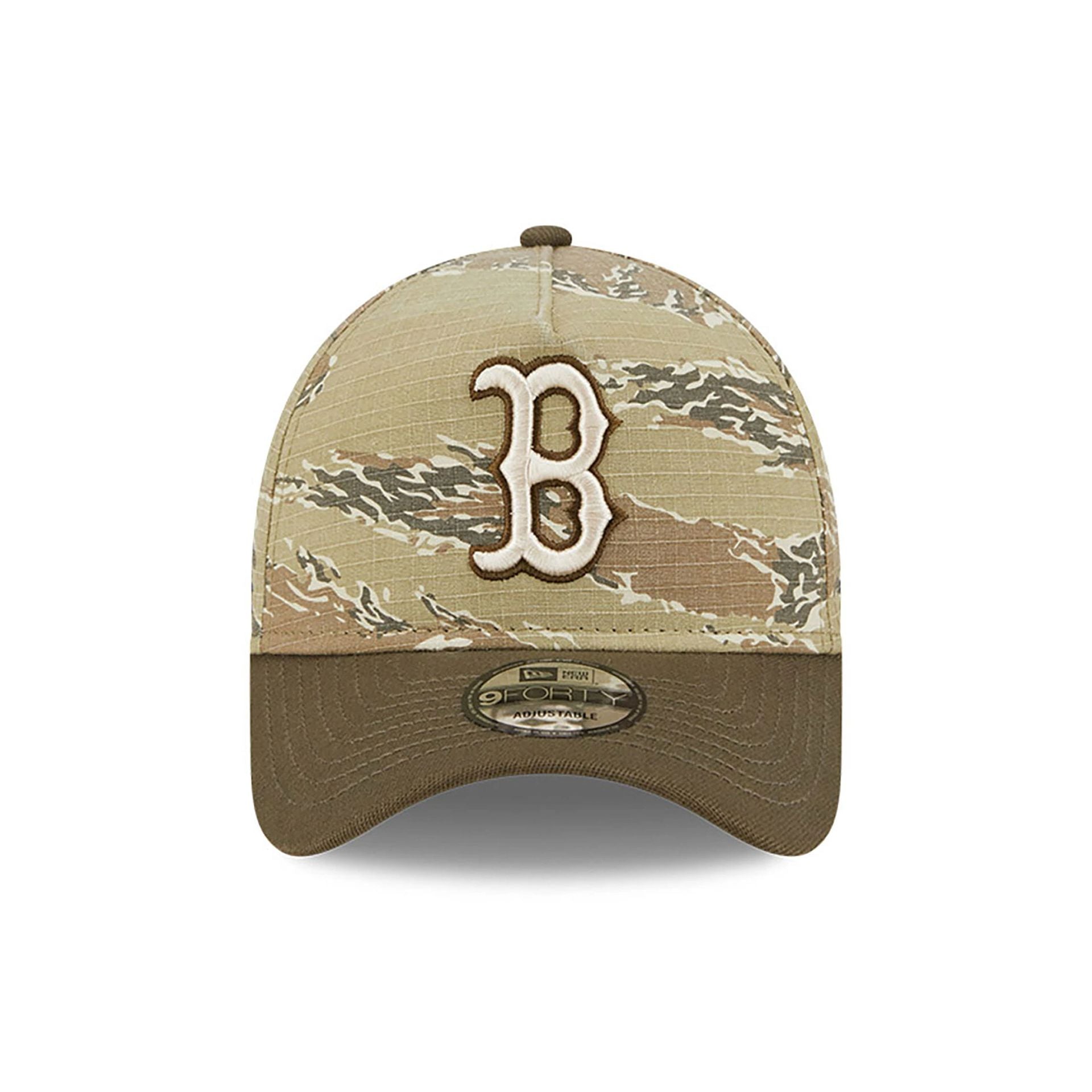 This is a Boston Red Sox Two-Tone Tiger Camo Green 9FORTY A-Frame Adjustable Cap 2