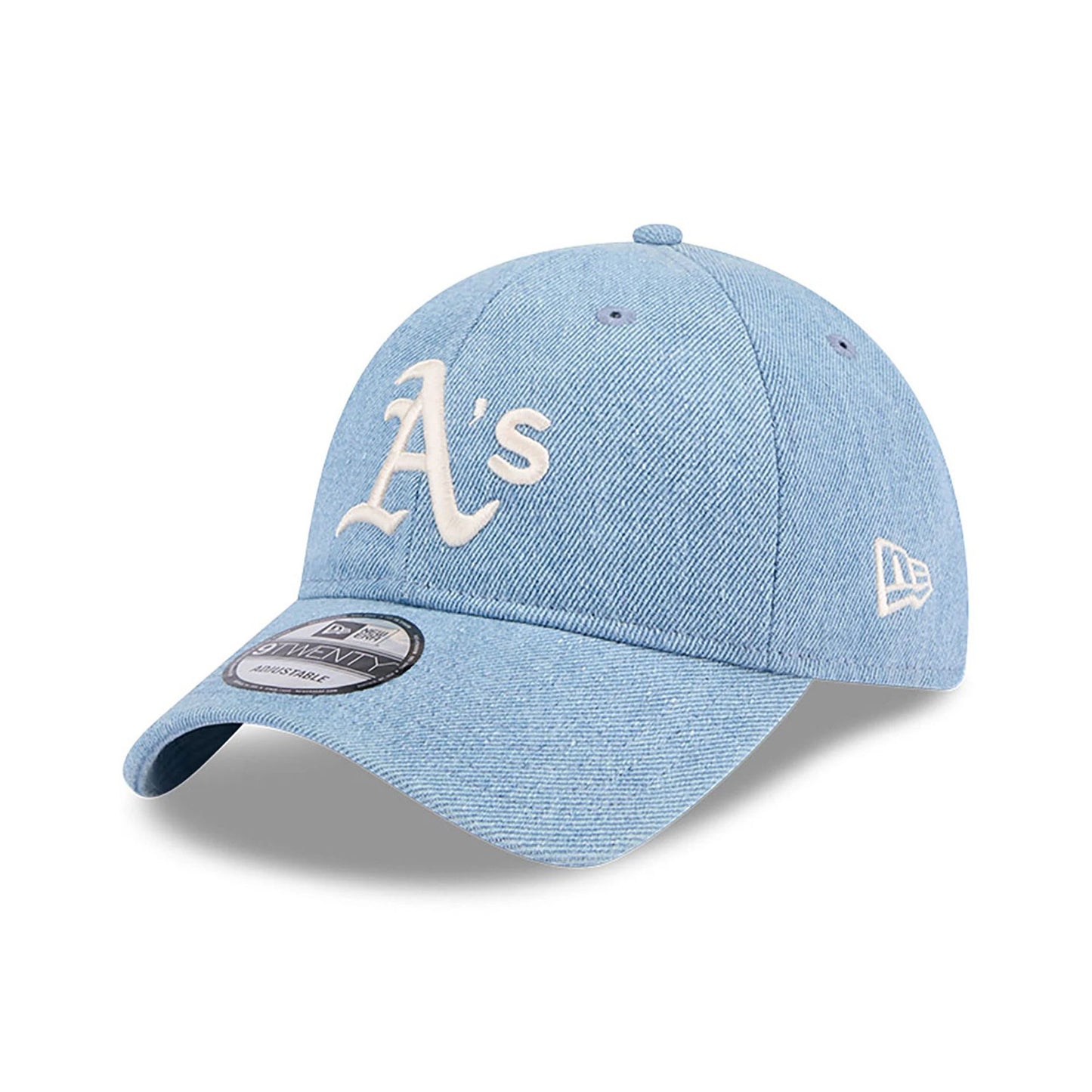 This is a Oakland Athletics Washed Denim Light Blue 9TWENTY Adjustable Cap 1