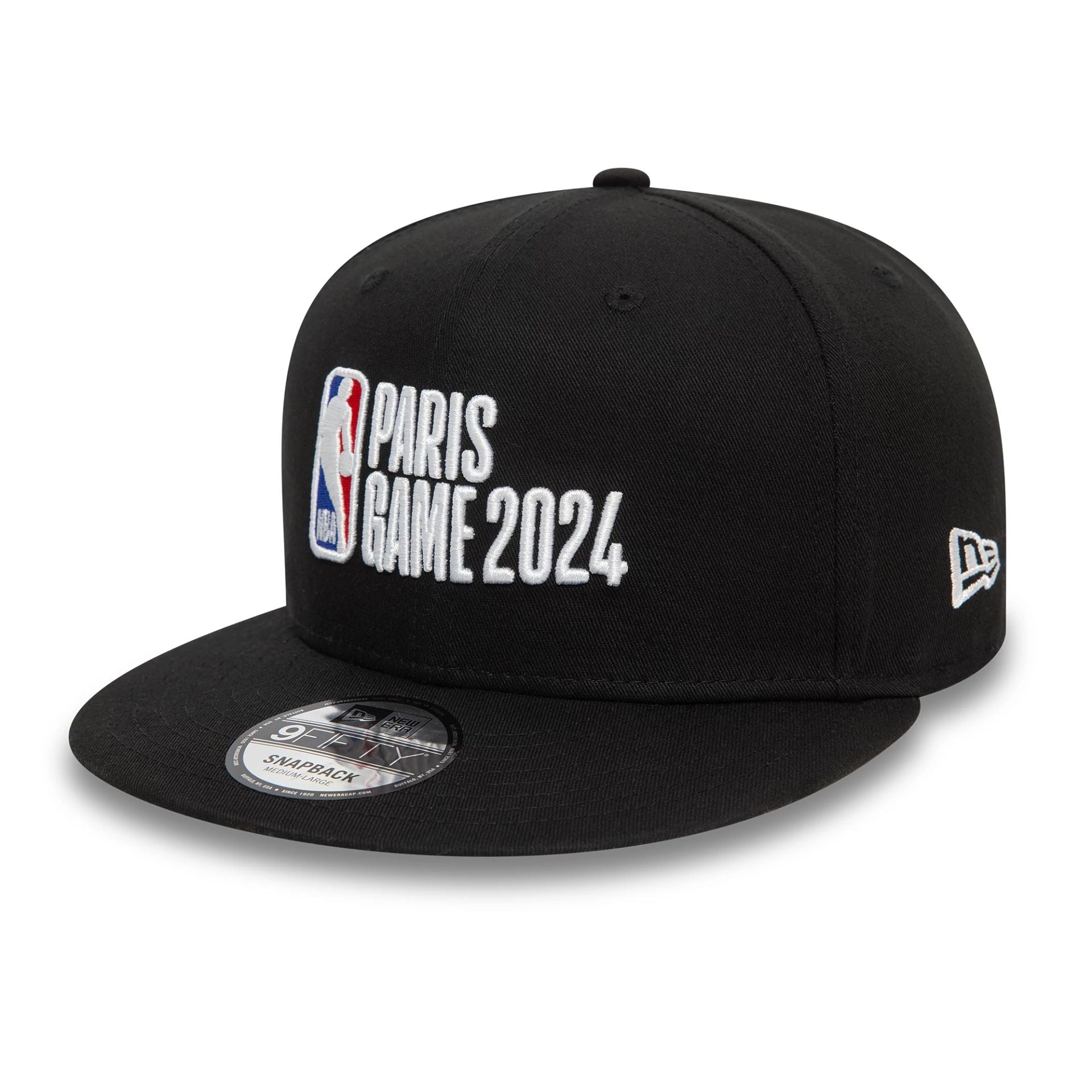 This is a NBA Logo Paris 2024 Black 9FIFTY Snapback Cap 1